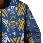 personalized golden state warriors pyramid shapes blue bomber jacket best selling