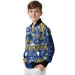 personalized golden state warriors pyramid shapes blue bomber jacket best selling