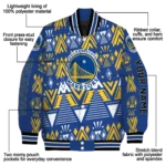 personalized golden state warriors pyramid shapes blue varsity jacket best selling.webp