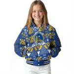 personalized golden state warriors pyramid shapes blue varsity jacket best selling.webp