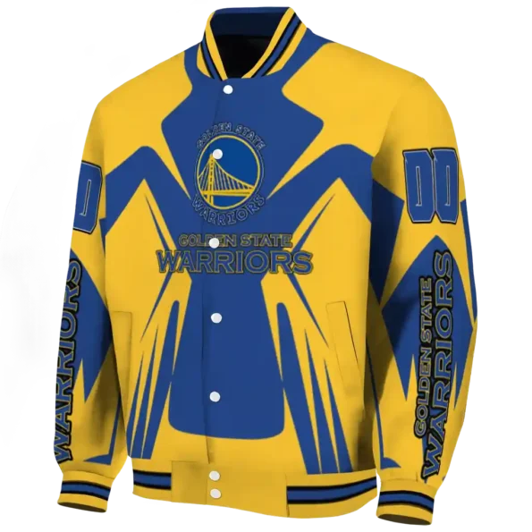 personalized golden state warriors spider mark blue varsity jacket best selling.webp
