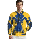 personalized golden state warriors spider mark blue varsity jacket best selling.webp