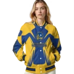 personalized golden state warriors spider mark blue varsity jacket best selling.webp