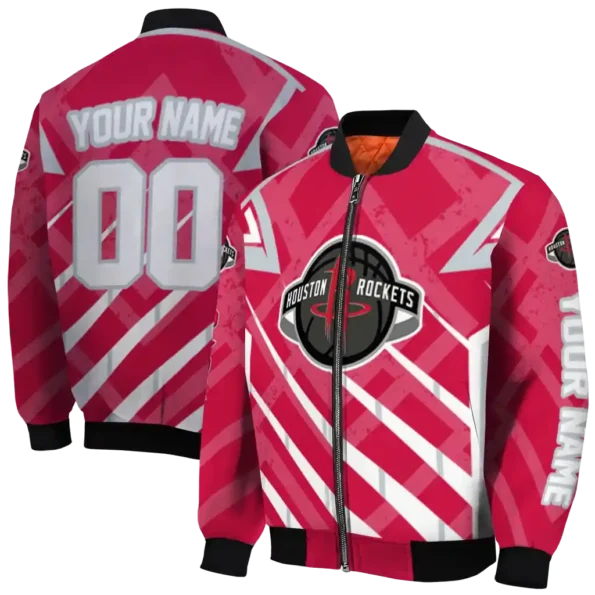 personalized houston rockets chevron angles red bomber jacket fashion forward
