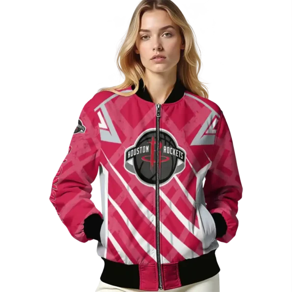 personalized houston rockets chevron angles red bomber jacket latest model