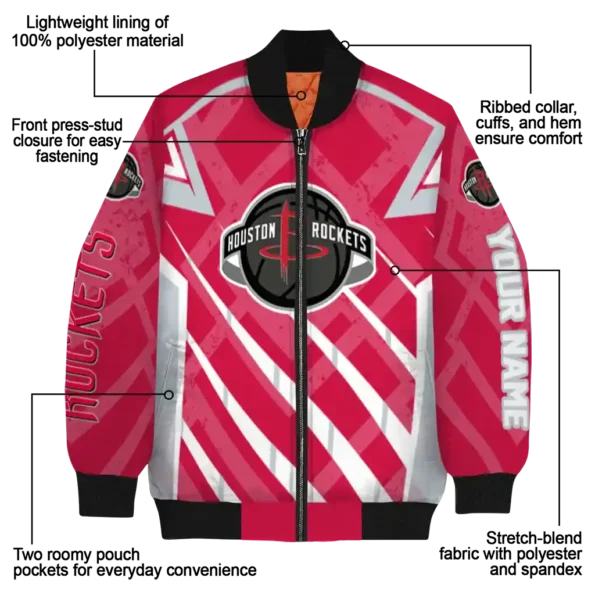 personalized houston rockets chevron angles red bomber jacket new arrival