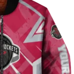 personalized houston rockets chevron angles red bomber jacket best selling