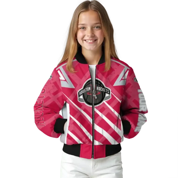 personalized houston rockets chevron angles red bomber jacket top rated