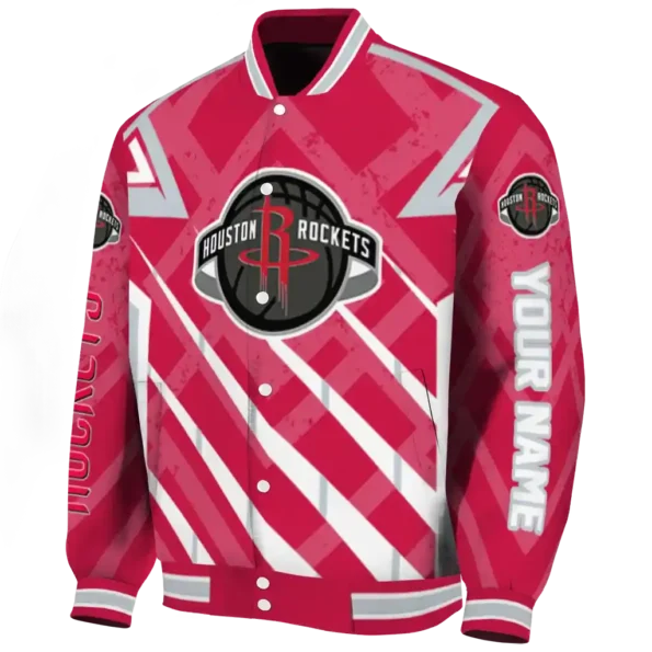 personalized houston rockets chevron angles red varsity jacket best selling.webp