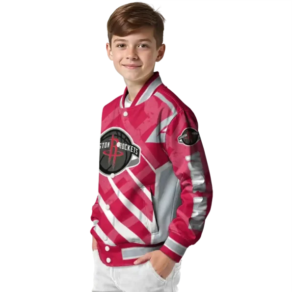 personalized houston rockets chevron angles red varsity jacket trendy.webp