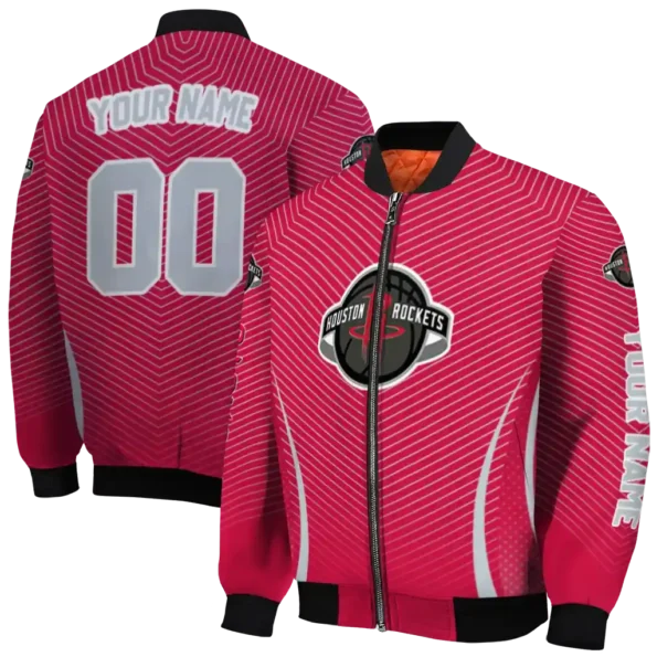 personalized houston rockets chevron arrow red bomber jacket fashion forward