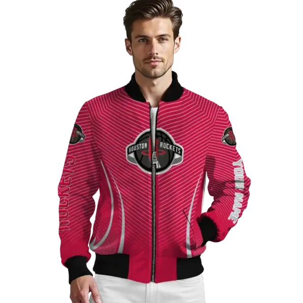 personalized houston rockets chevron arrow red bomber jacket high quality
