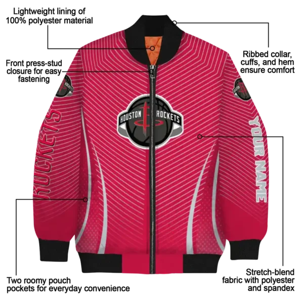 personalized houston rockets chevron arrow red bomber jacket new arrival