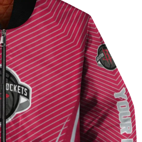 personalized houston rockets chevron arrow red bomber jacket premium grade