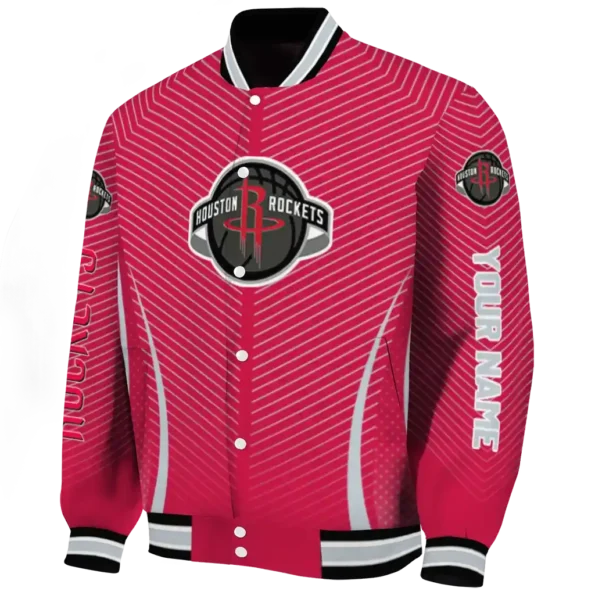 personalized houston rockets chevron arrow red varsity jacket best selling.webp