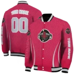 personalized houston rockets chevron arrow red varsity jacket best selling.webp