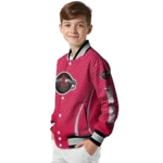 personalized houston rockets chevron arrow red varsity jacket best selling.webp