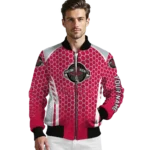 personalized houston rockets hexagon grid red bomber jacket best selling