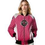 personalized houston rockets hexagon grid red bomber jacket best selling