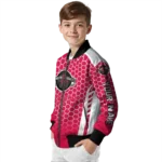 personalized houston rockets hexagon grid red bomber jacket best selling