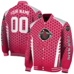 personalized houston rockets hexagon grid red varsity jacket best selling.webp