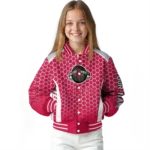 personalized houston rockets hexagon grid red varsity jacket best selling.webp
