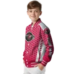 personalized houston rockets hexagon grid red varsity jacket best selling.webp