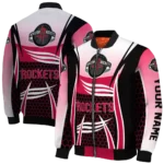 personalized houston rockets mesh effect red black bomber jacket best selling