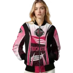 personalized houston rockets mesh effect red black bomber jacket best selling