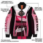 personalized houston rockets mesh effect red black bomber jacket best selling