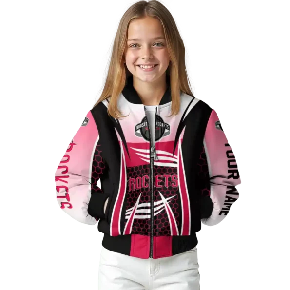 personalized houston rockets mesh effect red black bomber jacket top rated