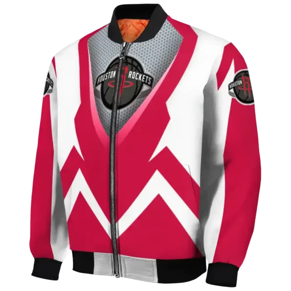 personalized houston rockets v stripes red white bomber jacket best selling