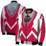 personalized houston rockets v stripes red white bomber jacket best selling