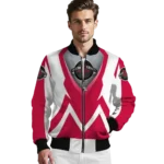 personalized houston rockets v stripes red white bomber jacket best selling