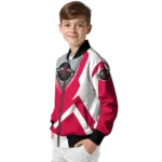 personalized houston rockets v stripes red white bomber jacket best selling
