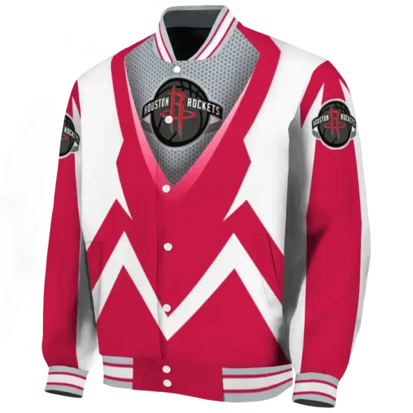 personalized houston rockets v stripes red white varsity jacket best selling.webp