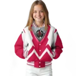 personalized houston rockets v stripes red white varsity jacket best selling.webp