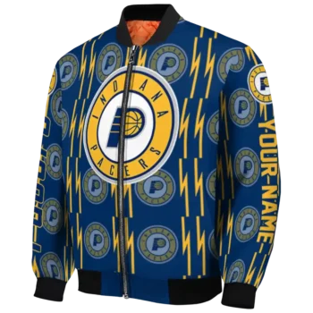 personalized indiana pacers bolt stripe blue bomber jacket best selling