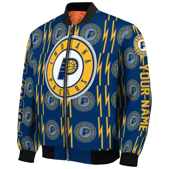 personalized indiana pacers bolt stripe blue bomber jacket best selling