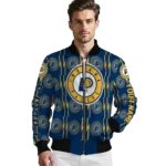 personalized indiana pacers bolt stripe blue bomber jacket best selling