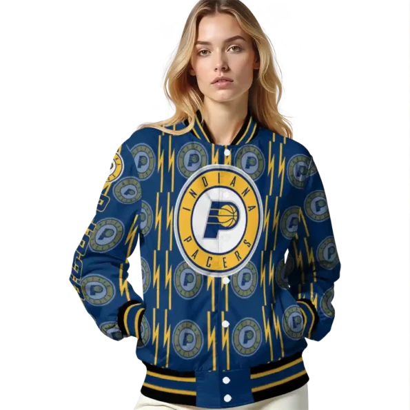 personalized indiana pacers bolt stripe blue varsity jacket latest model.webp
