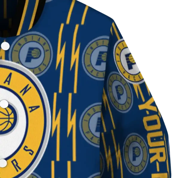 personalized indiana pacers bolt stripe blue varsity jacket premium grade.webp