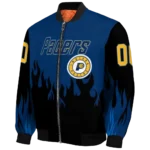 personalized indiana pacers flame border blue black bomber jacket best selling