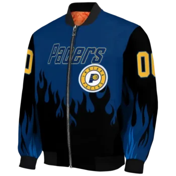 personalized indiana pacers flame border blue black bomber jacket best selling