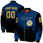 personalized indiana pacers flame border blue black bomber jacket best selling