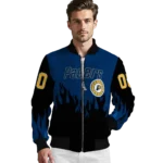 personalized indiana pacers flame border blue black bomber jacket best selling