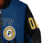 personalized indiana pacers flame border blue black bomber jacket best selling