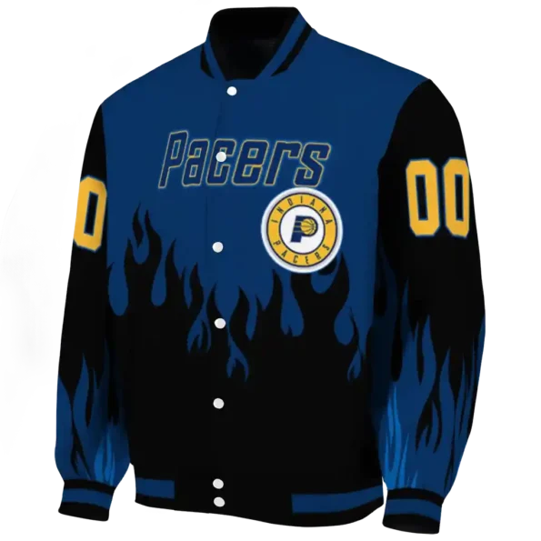 personalized indiana pacers flame border blue black varsity jacket best selling.webp