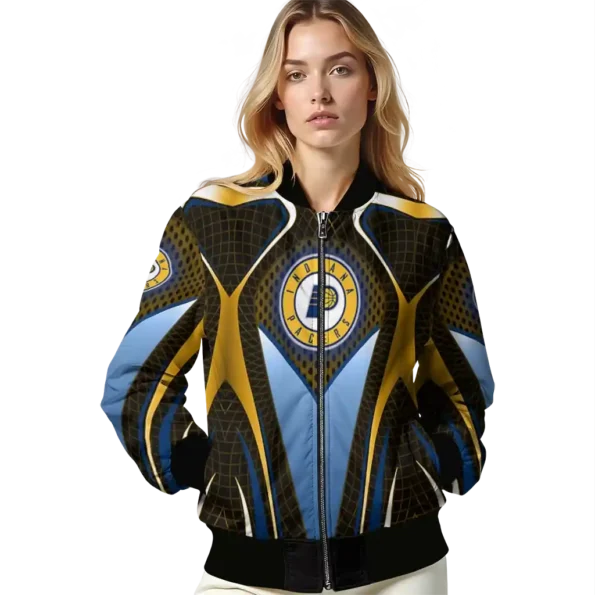 personalized indiana pacers mesh chest black bomber jacket latest model