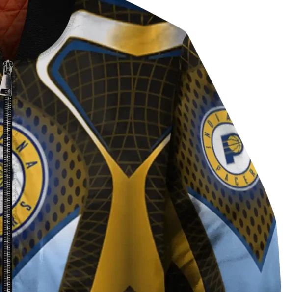 personalized indiana pacers mesh chest black bomber jacket premium grade